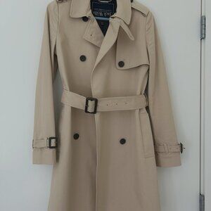 Jack Wills Traditional Belted Trench Coat - Stone / US 2 - Like New